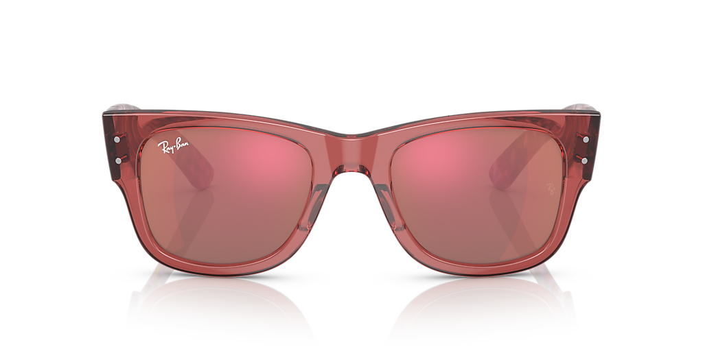Ray-Ban MEGA WAYFARER ミラーレンズ サングラス Ray-Ban Mega Wayfarer M (51 - 21) with Red lenses and Pink frame