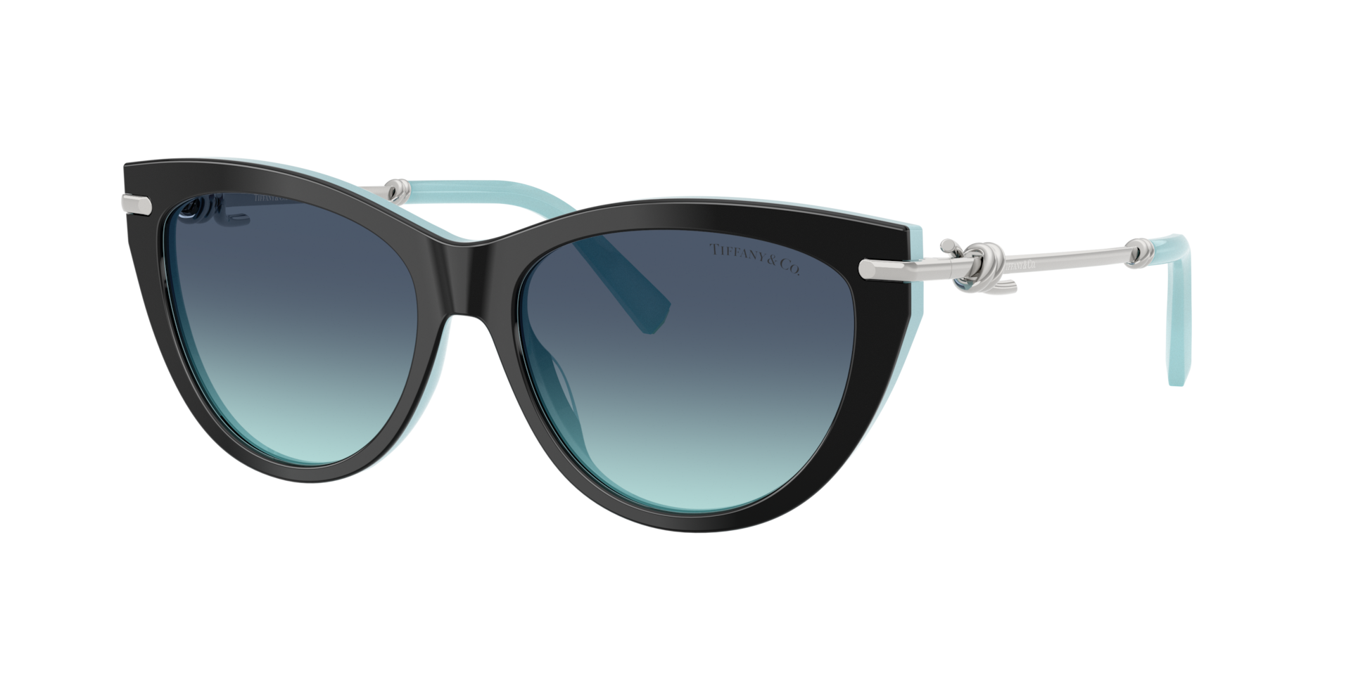 Tiffany & Co. Mujer Azul Celeste Y Azul Degradado Sunglass Tf4253 - Color Del Marco: Negro Sobre Azul Tiffany, Color De La Lente: