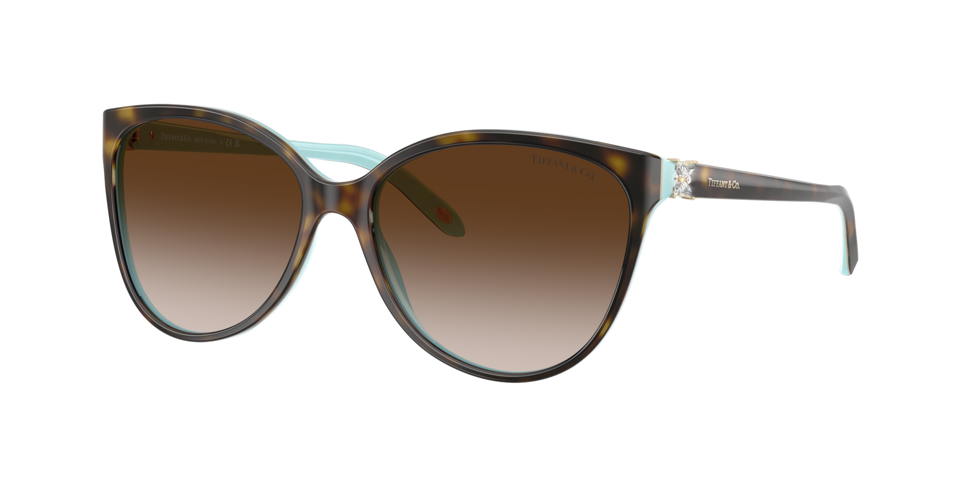 TIFFANY & CO. Woman Sunglasses TF4089B  -  Frame color: Havana On Tiffany Blue, Lens color: Brown Gradient