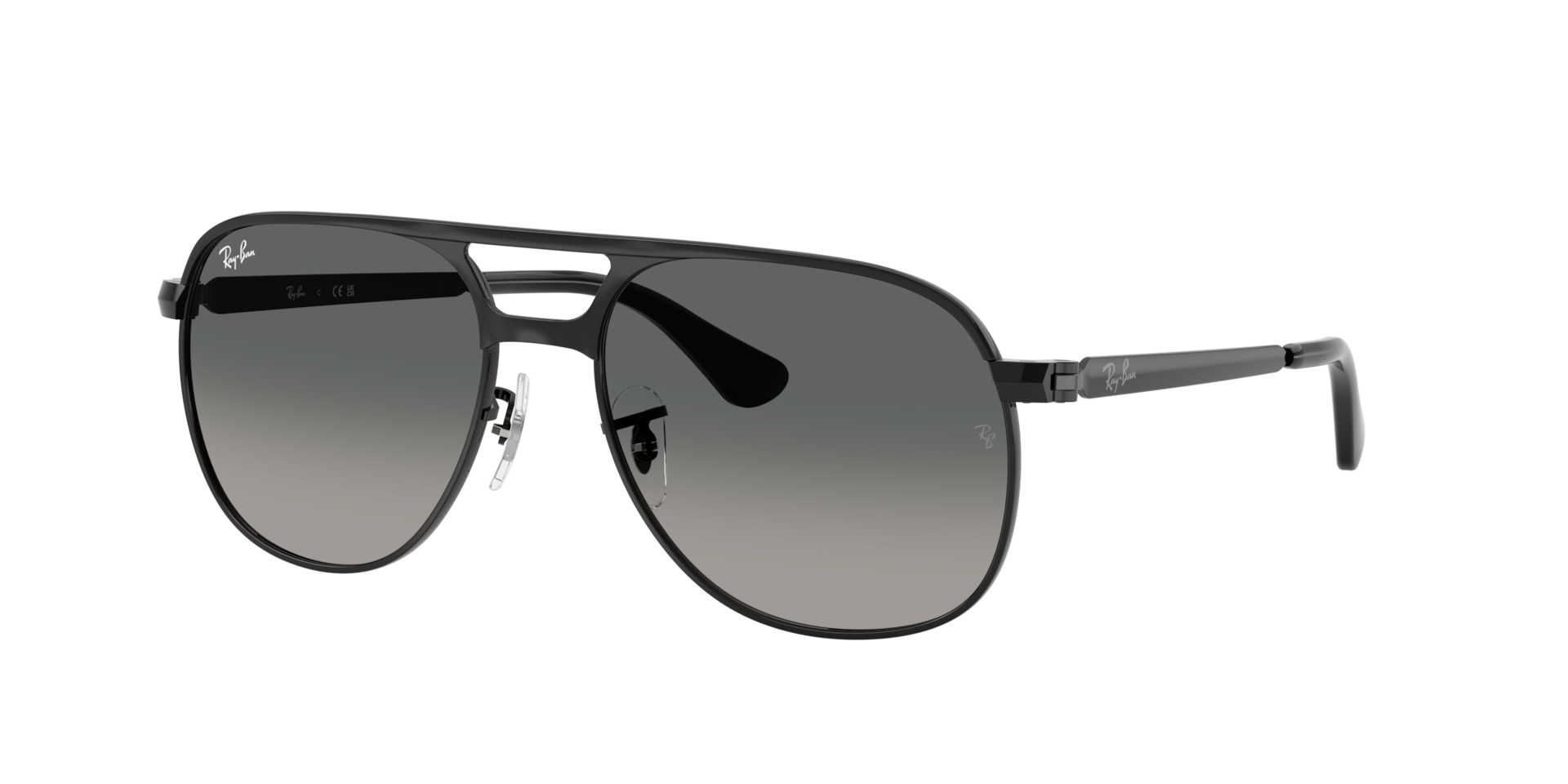 RAY-BAN Unisex Sunglasses Bill Max - Frame color: Black, Lens color: Light Grey Gradient Dark Grey
