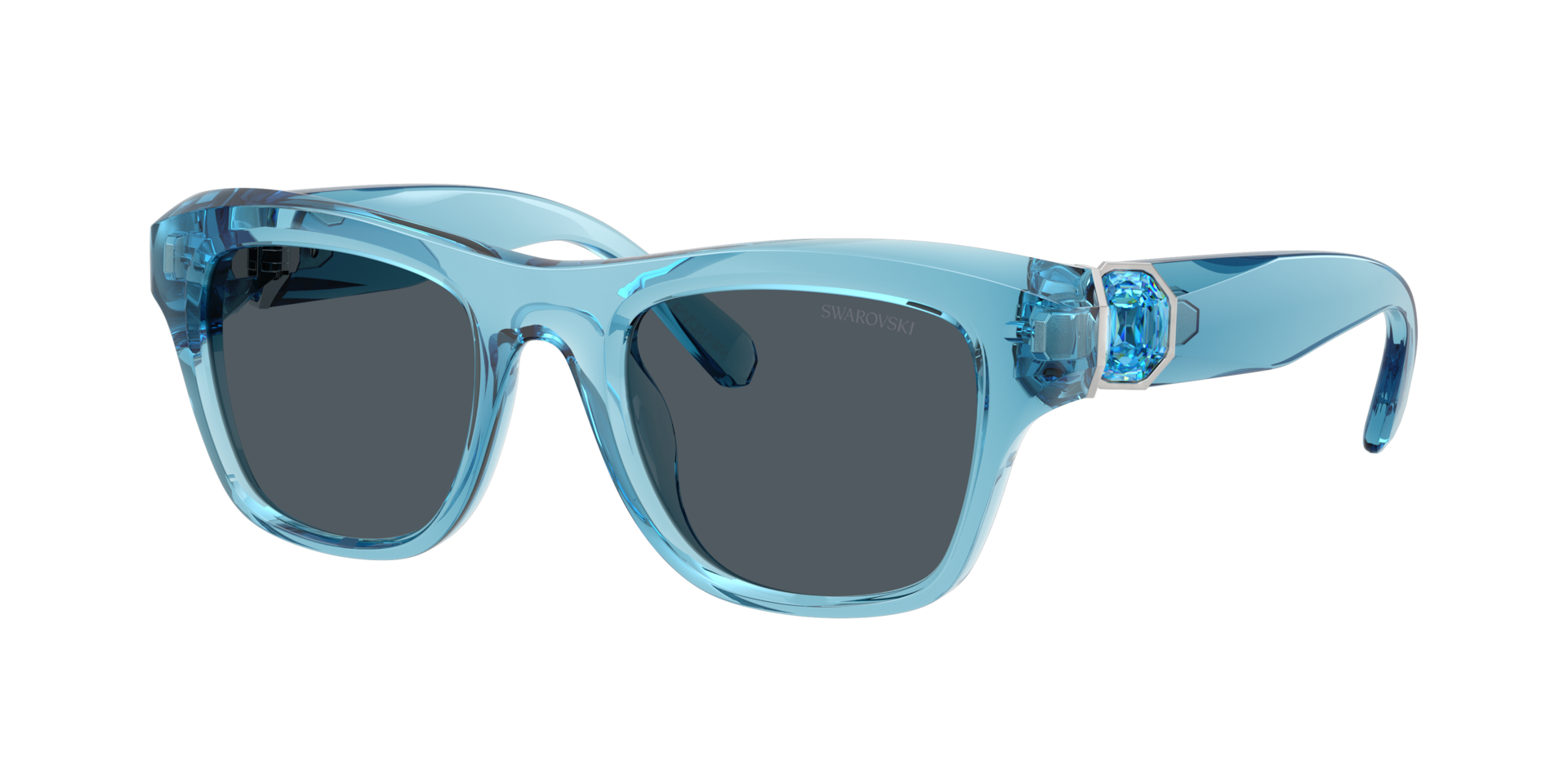 Swarovski Woman Sunglass SK6056U -  Frame color: Transparent Blue, Lens color: Dark Grey