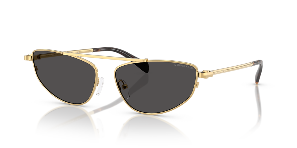 Michael Kors Gold Frame Aviator Sunglasses with Amber Lenses Michael Kors Womens Aviator Sunglasses MK 1128J Light Gold  main image 4
