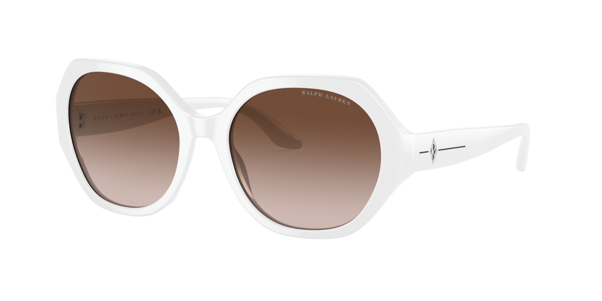 Ralph Lauren Woman Sunglass RL8208 -  Frame color: Shiny Off White, Lens color: Gradient Brown