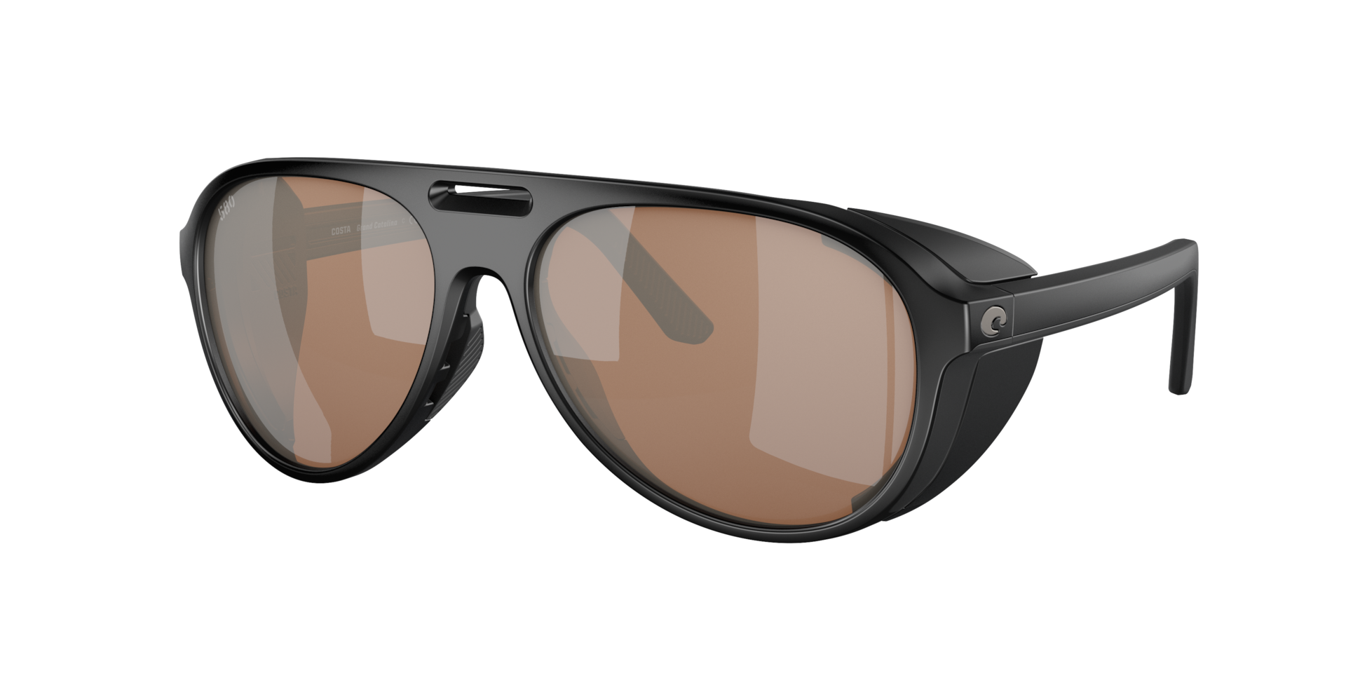 Costa Homme Sunglass Grand Catalina - Couleur du Monture Noir mat Couleur de Lentille Miroir Argent et cuivre 187 €