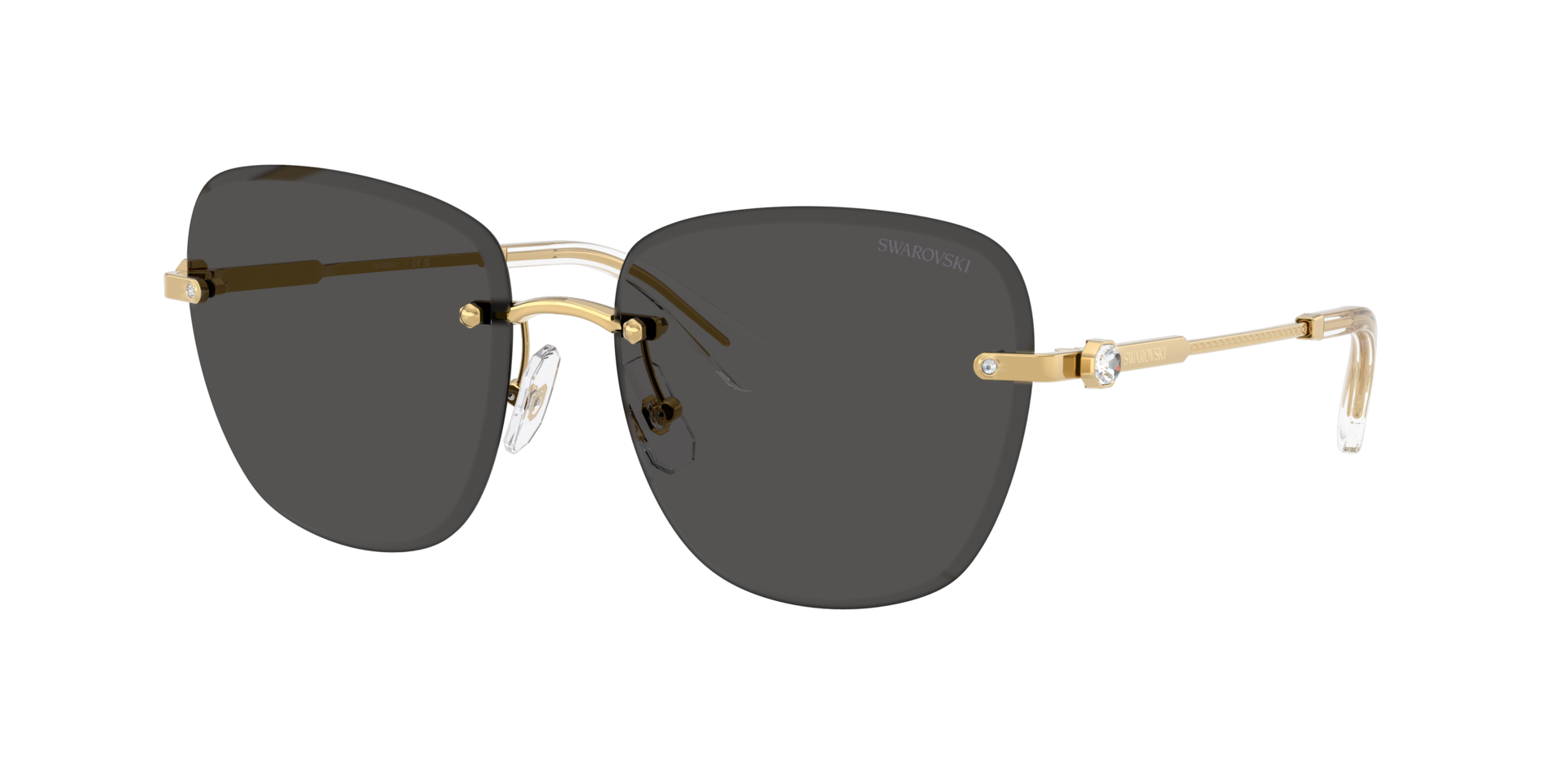 Swarovski Woman Sunglass SK7043 -  Frame color: Gold, Lens color: Dark Grey