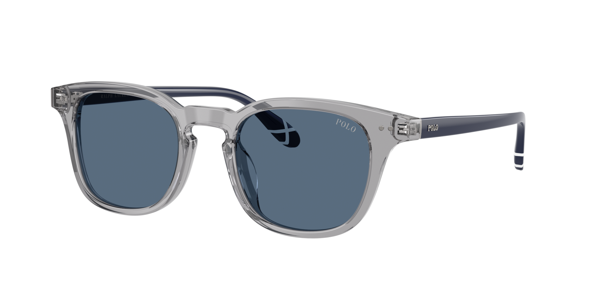 Polo Ralph Lauren Homme Sunglass PH4251U - Couleur du Monture: Transparent gris brillant, Couleur de Lentille: Bleu foncé