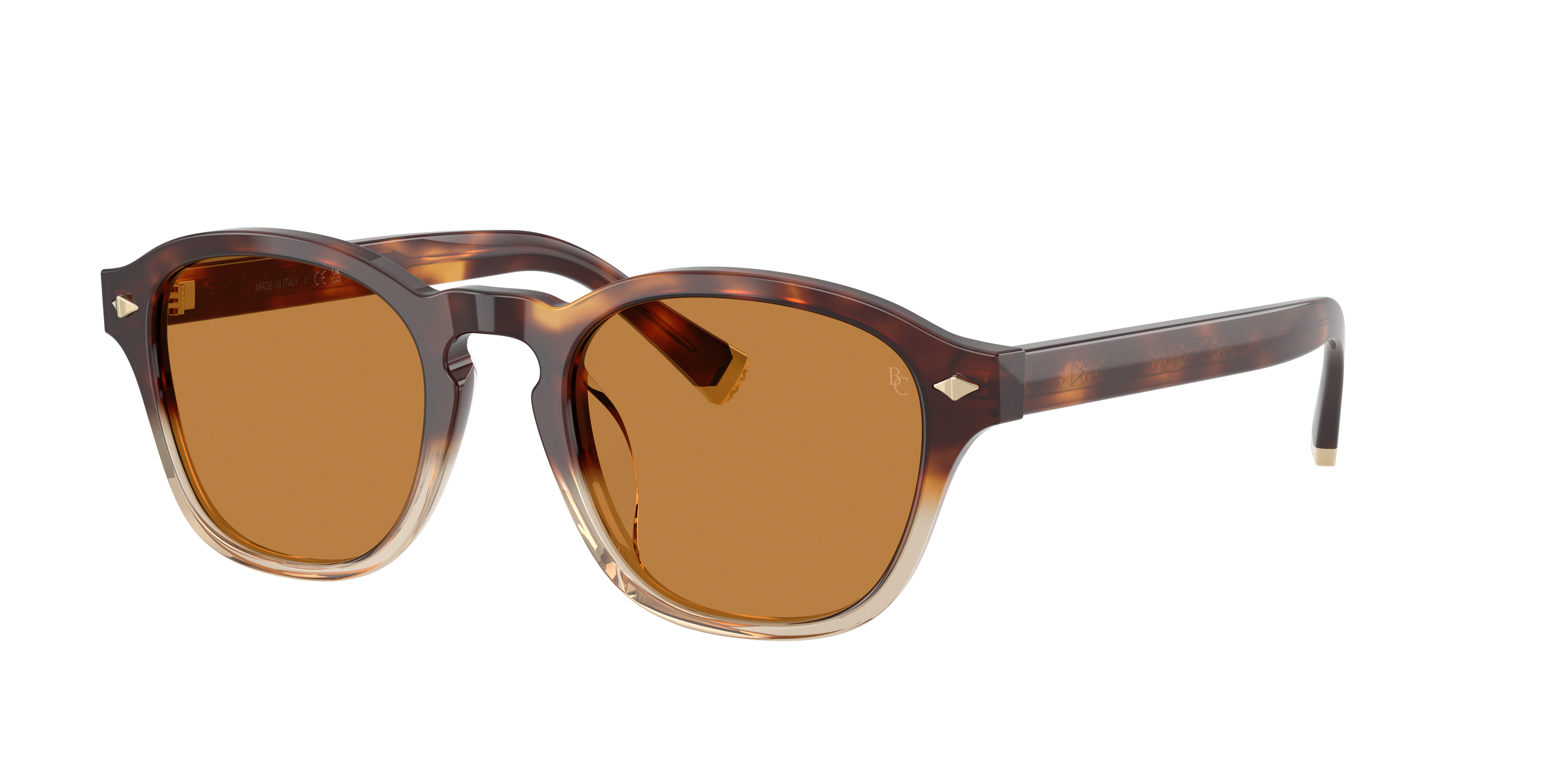 Brunello Cucinelli Unisex Sunglass BC4006S -  Frame color: Havana Borgo/Crystal, Lens color: Pecan