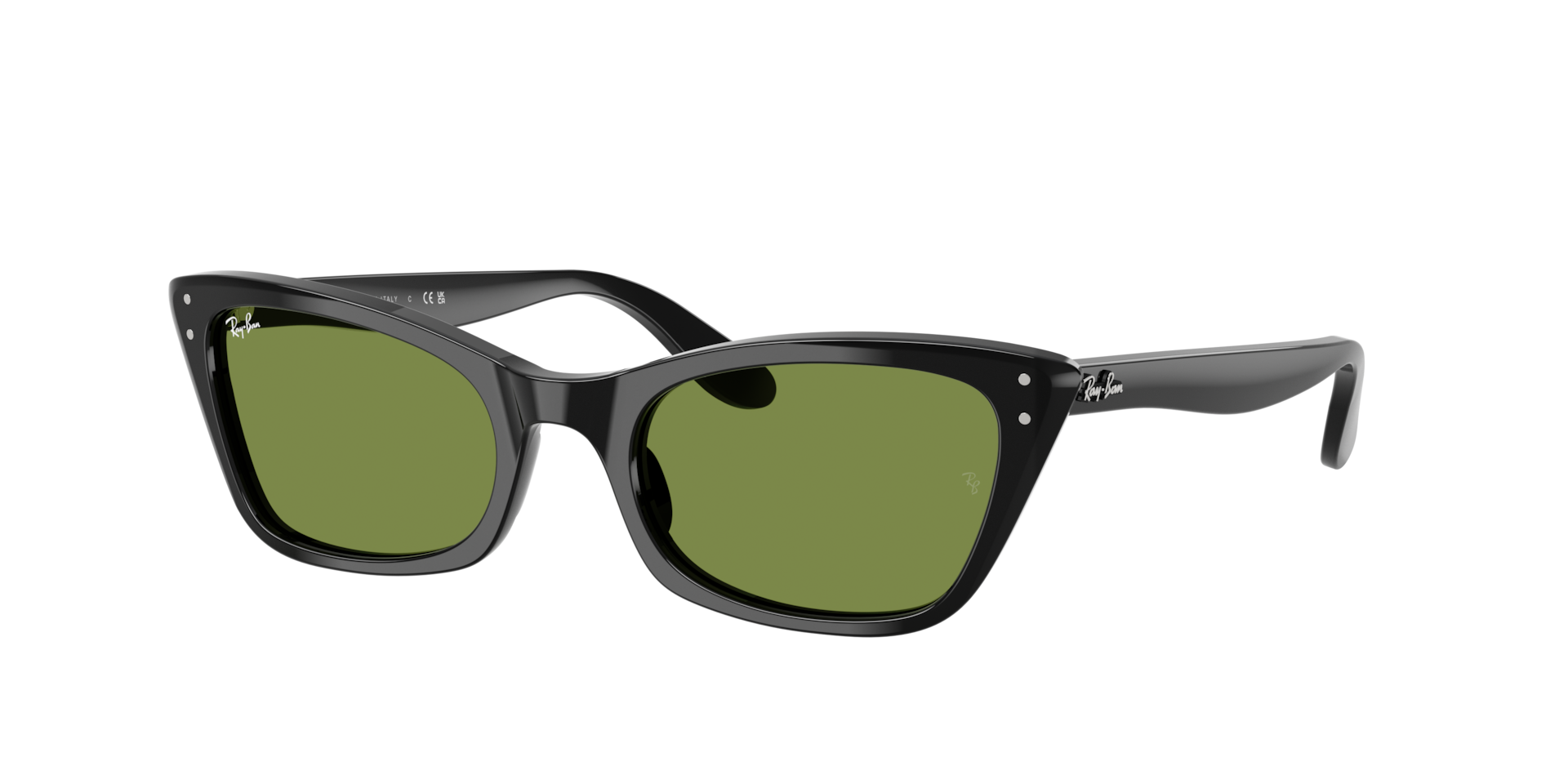 Ray-Ban Vrouwelijk Sunglass Lady Burbank -  Framekleur: Zwart, Lenskleur: Groen