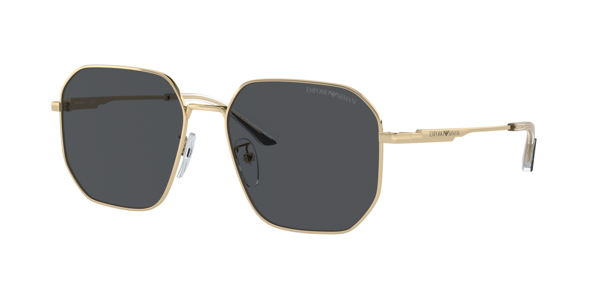 Emporio Armani Mann Sunglass EA2154D - Rahmenfarbe: Glänzendes Hellgold, Linsenfarbe: Dunkelgrau