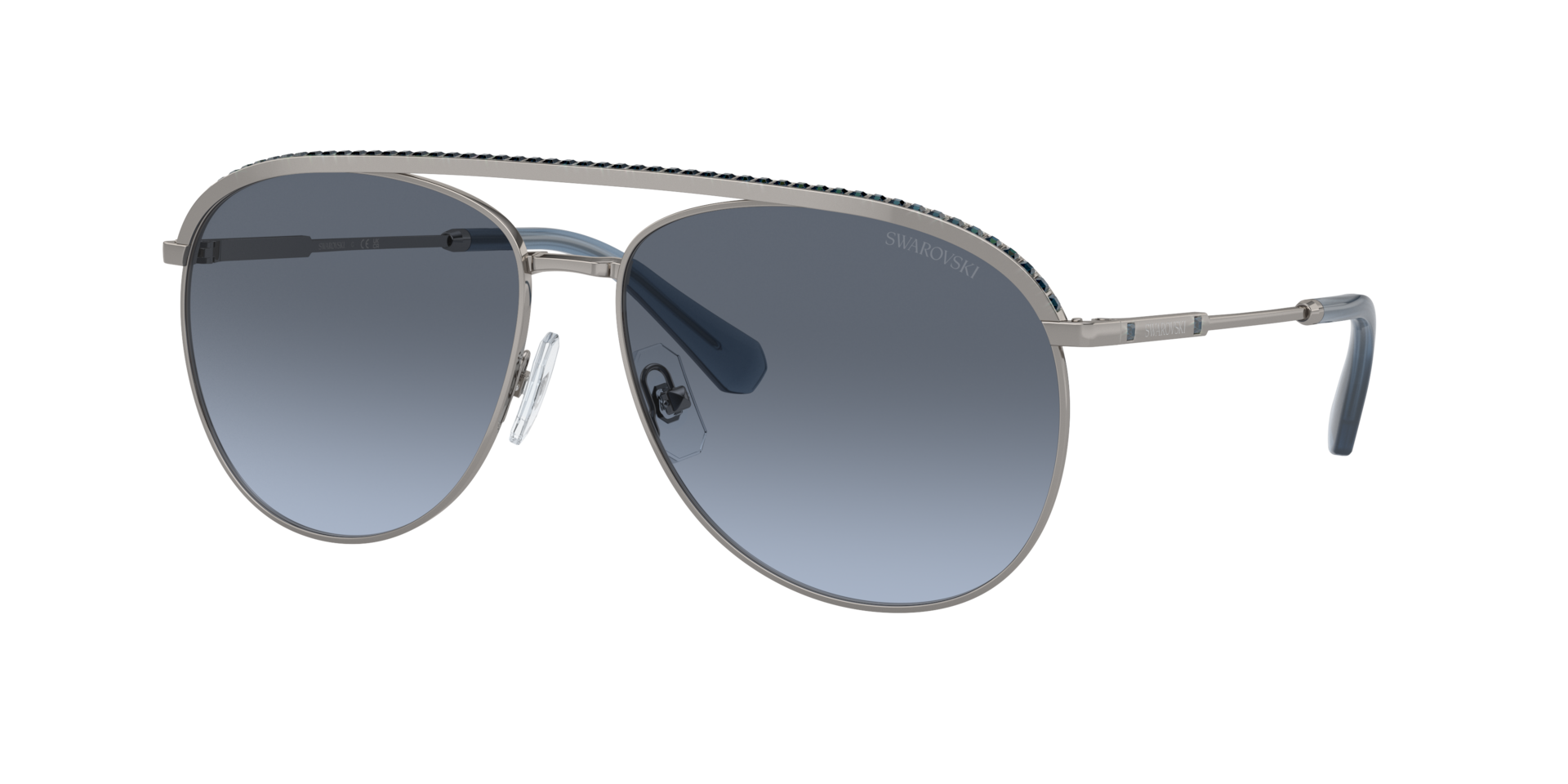 Swarovski Woman Sunglass SK7005 -  Frame color: Gunmetal, Lens color: Blue Gradient Grey