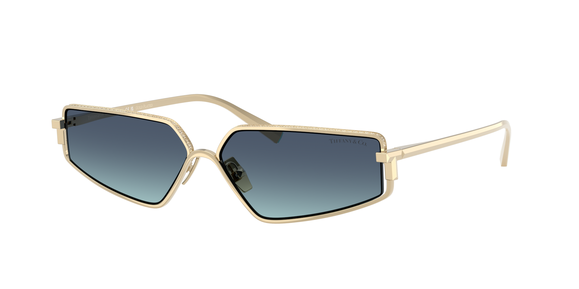 Tiffany & Co. Unisex Azurblau Verlauf Blau Sunglass Tf3113kb - Rahmenfarbe: Blassgold Beschichtet, Linsenfarbe: