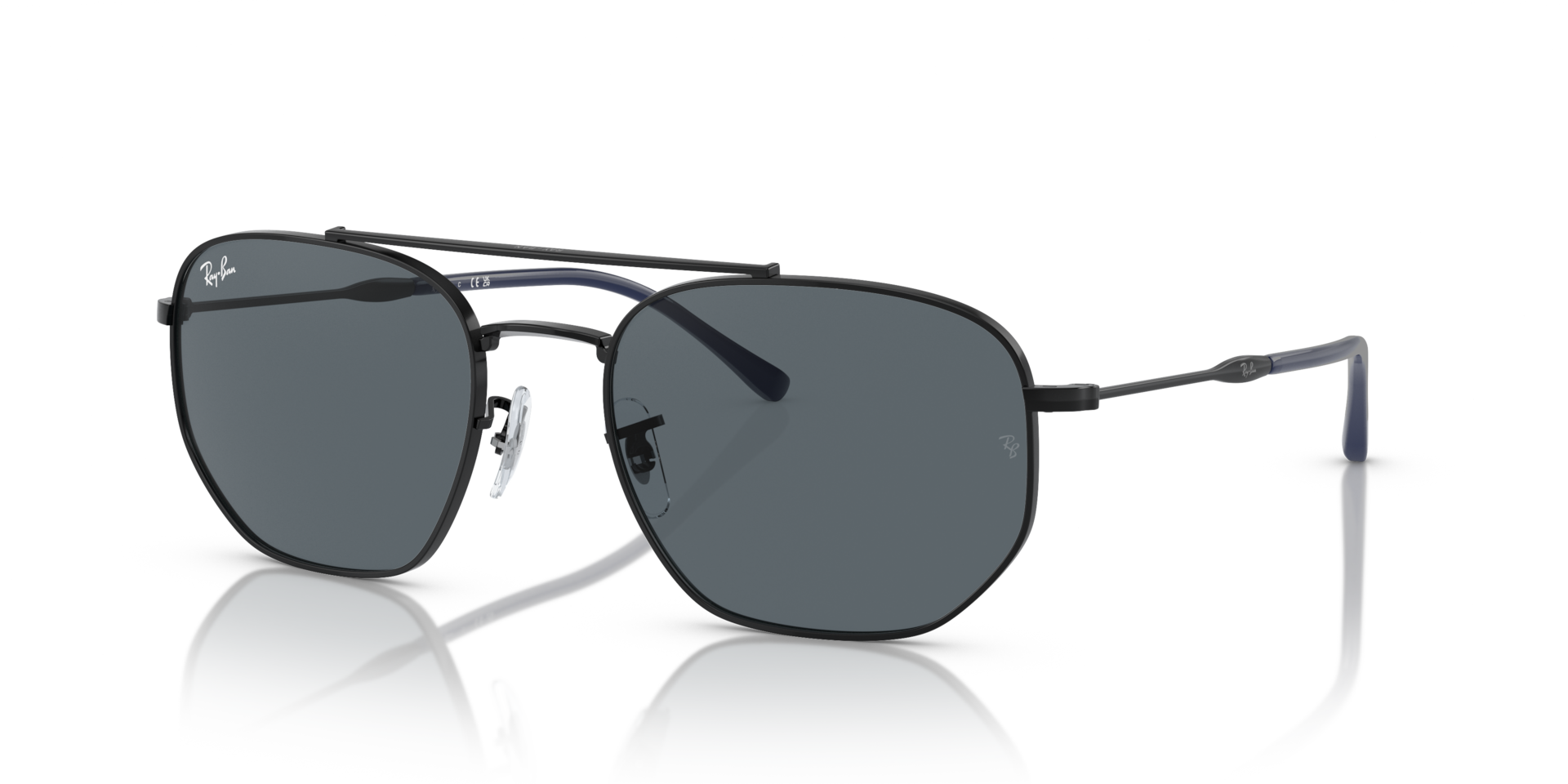 Ray-Ban ブラックフレーム サングラス Ray-Ban RB3707 L (54 - 20) with Blue lenses and Black frame