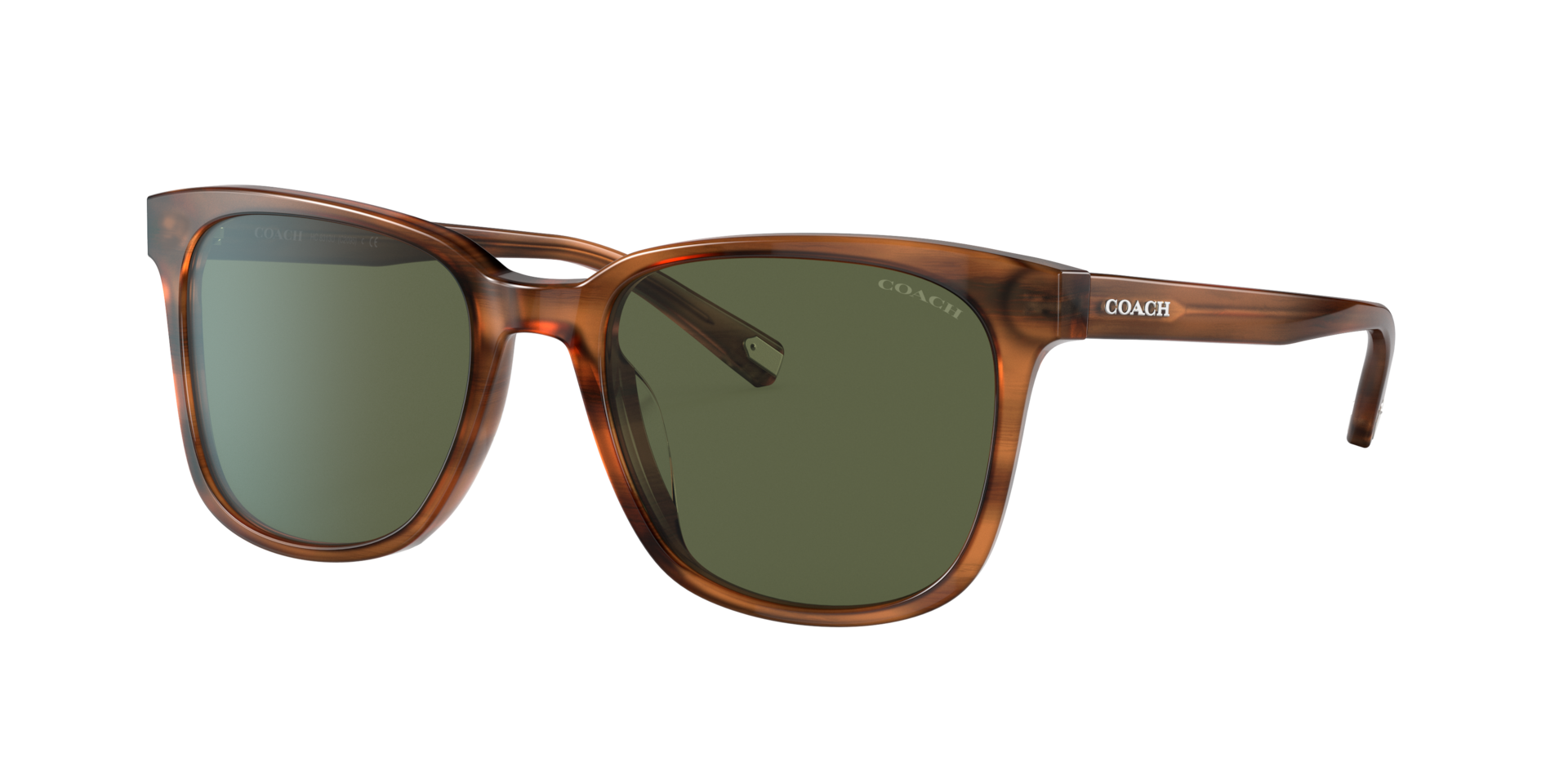 Coach Homme Sunglass HC8313U C2095 - Couleur du Monture Ambre Corne Couleur de Lentille Vert fonc uni 70 €