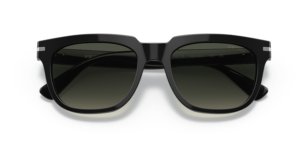 Prada PR 04YS XL (56 - 19) com Lentes Cinza e Armação Preto