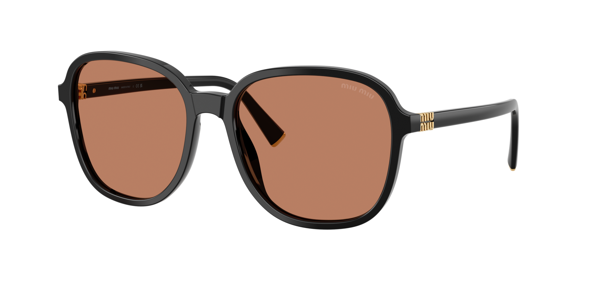 Miu Miu Woman Sunglass MU B01S -  Frame color: Black, Lens color: Brown