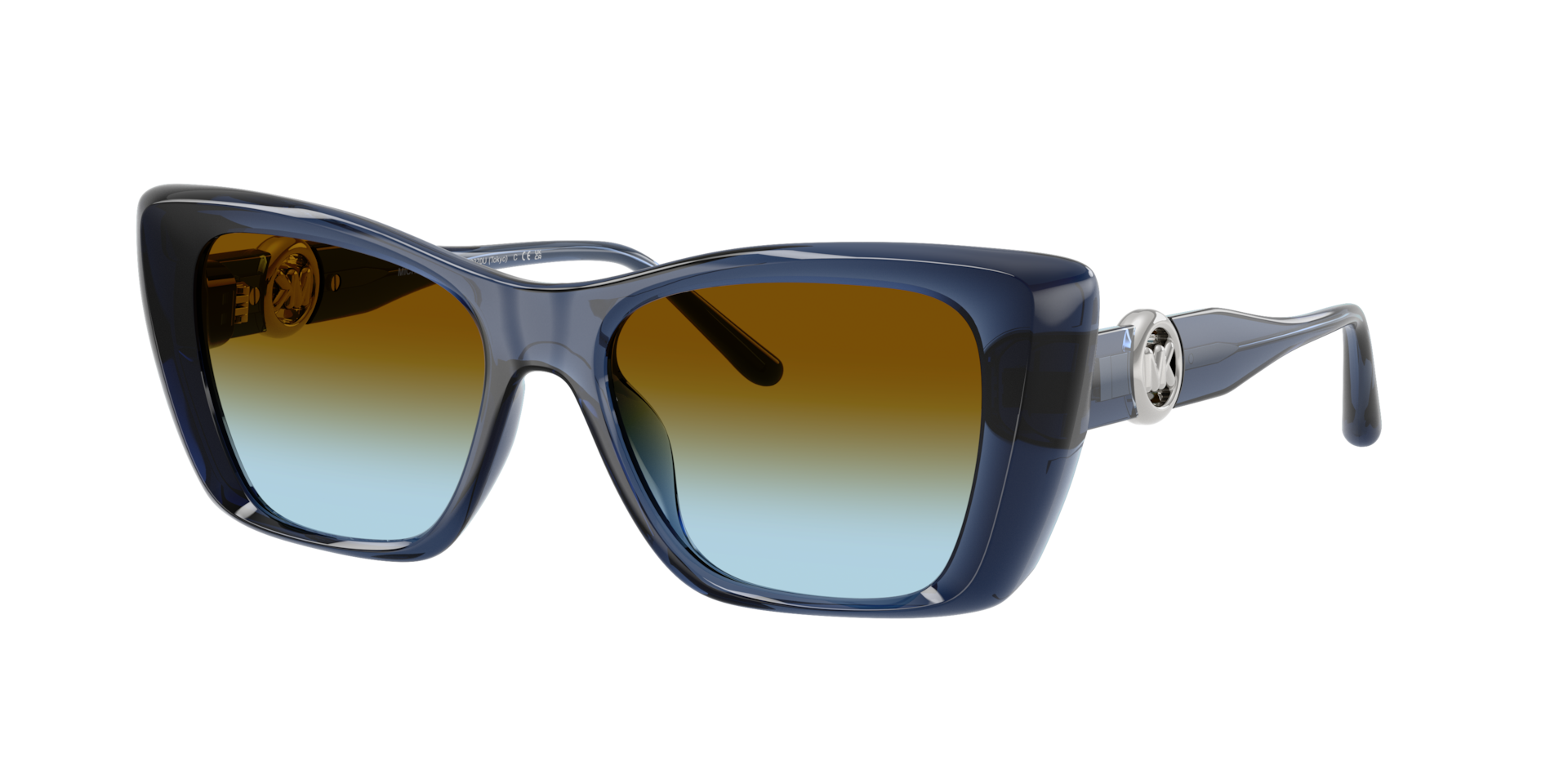 Michael Kors Femme Sunglass Tokyo - Couleur du Monture: Bleu marine, Couleur de Lentille: Dégradé Bleu Marron
