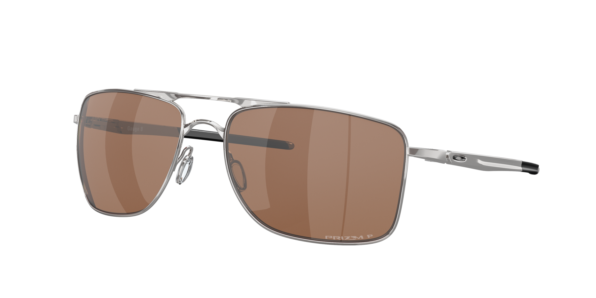 Oakley Mannelijk Sunglass Gauge 8 - Framekleur: Glanzend chroom, Lenskleur: Prizm Tungsten Polarized