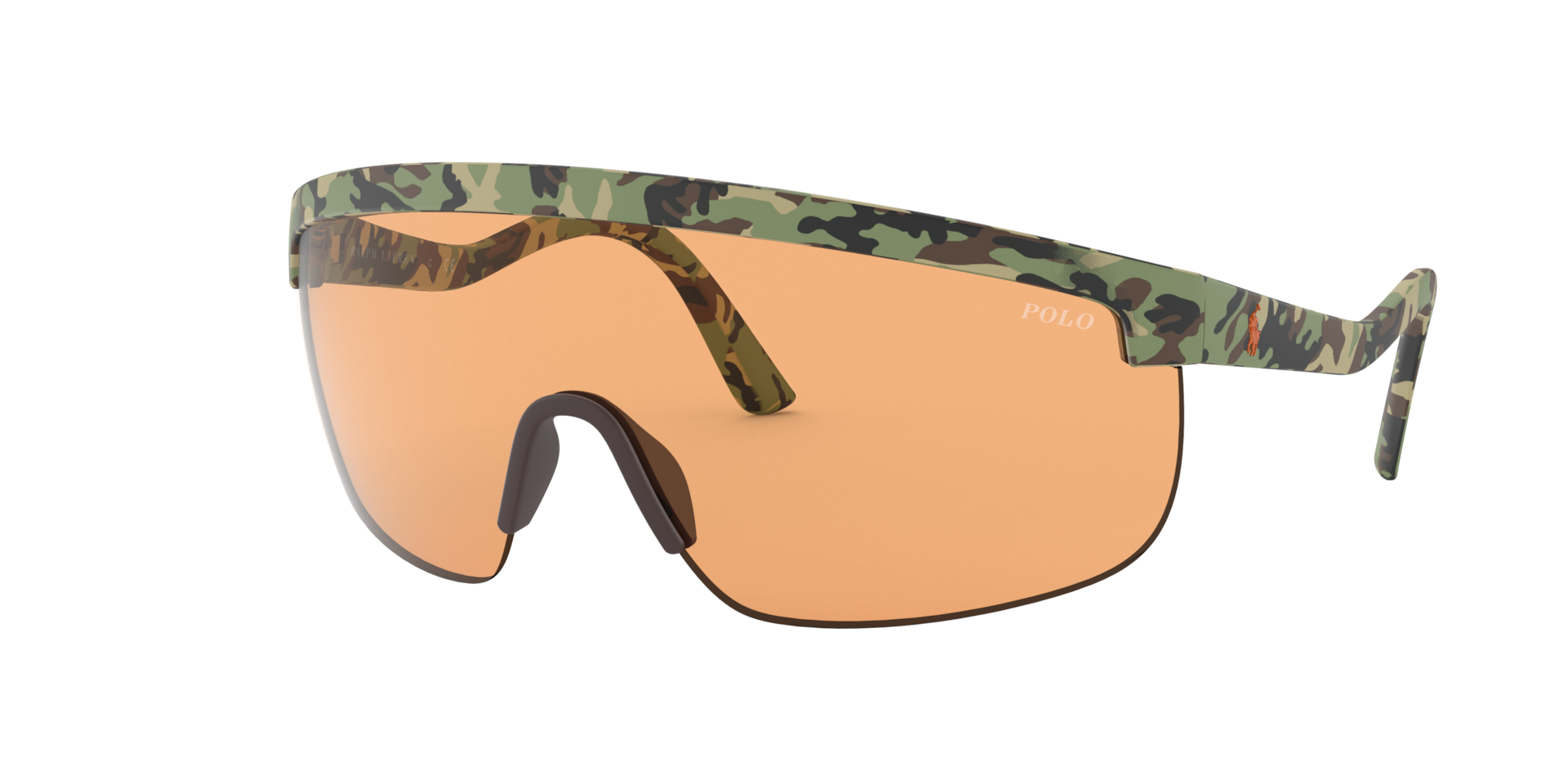 Polo Ralph Lauren Homme Sunglass PH4156 - Couleur du Monture: Vert mat Camouflage, Couleur de Lentille: Orange