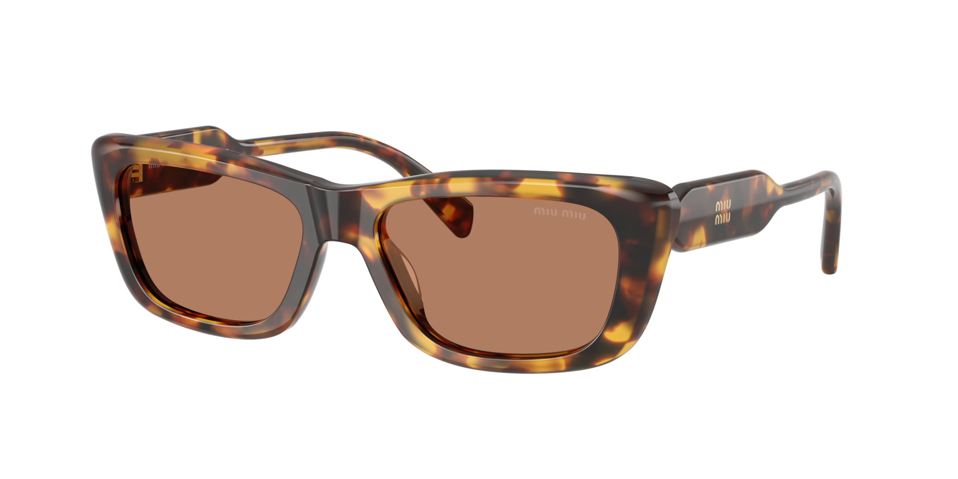 Miu Miu Woman Sunglass MU B12S - Frame color: Honey Havana, Lens color: Solid Brown