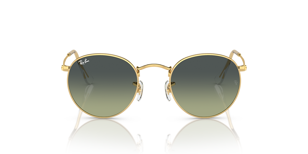 Ray-Ban Round Metal S (50 - 21) with Green lenses and Gold frame