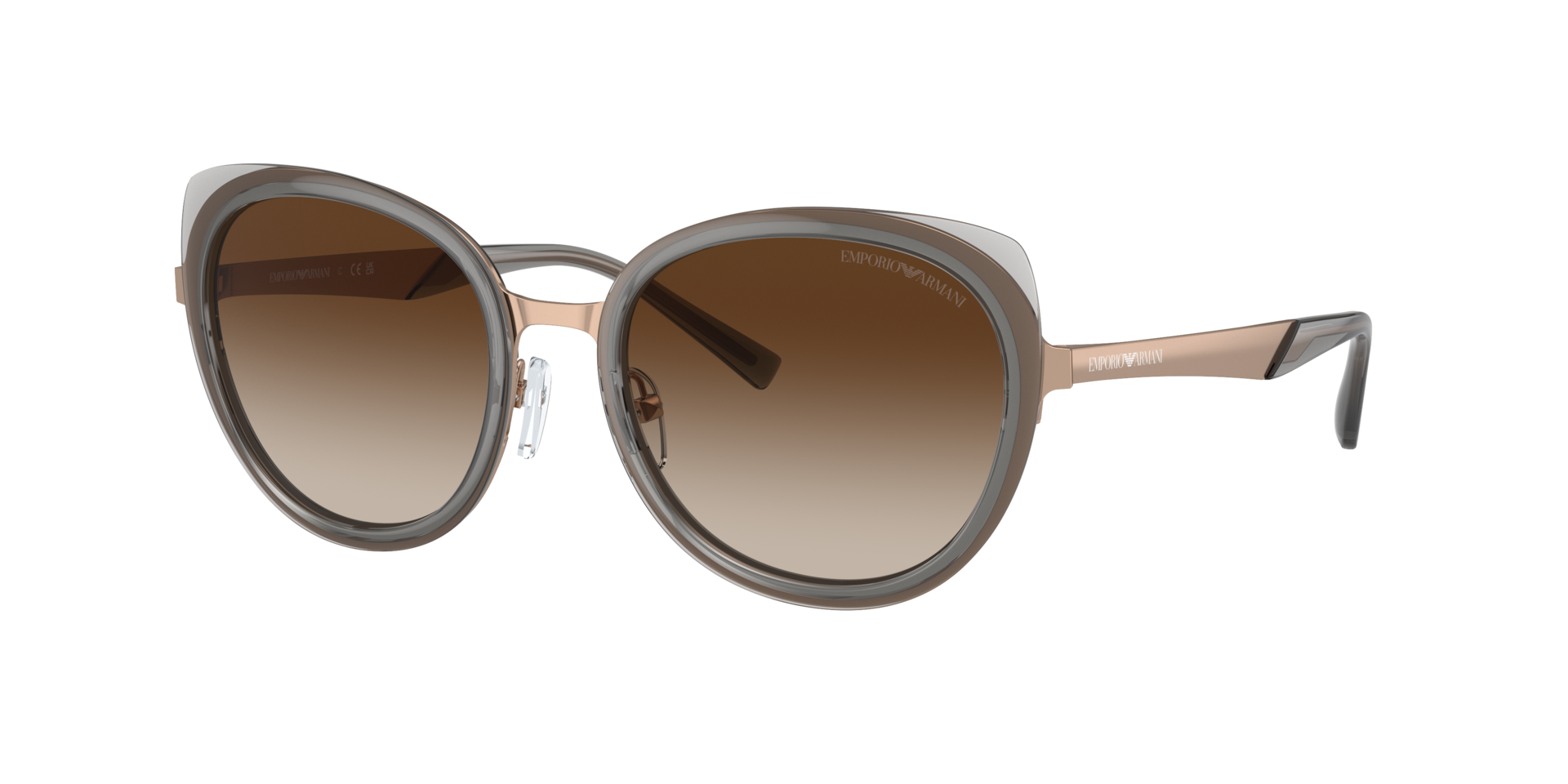 Emporio Armani Femme Sunglass EA2146 - Couleur du Monture Or rose brillant Couleur de Lentille Dgrad Marron 79 €
