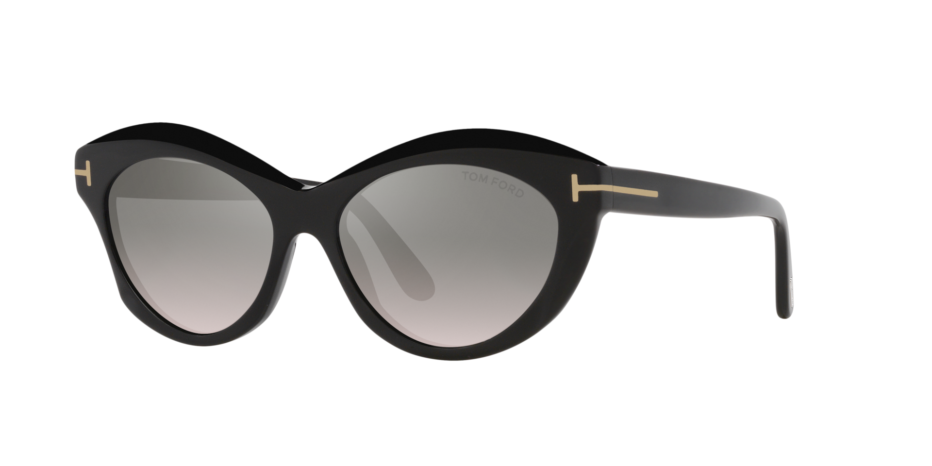 Tom Ford Femme Sunglass Toni - Couleur du Monture Noir brillant Couleur de Lentille Gris Effet miroir 224 €