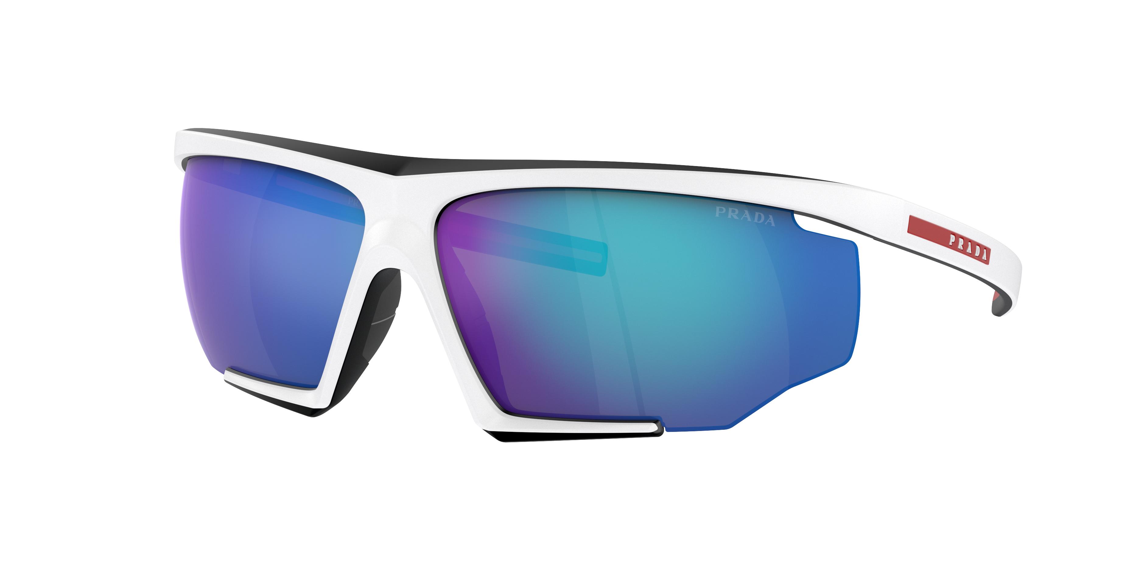 Prada Linea Rossa PS 07YS XXL (76 - 12) with Blue lenses and White