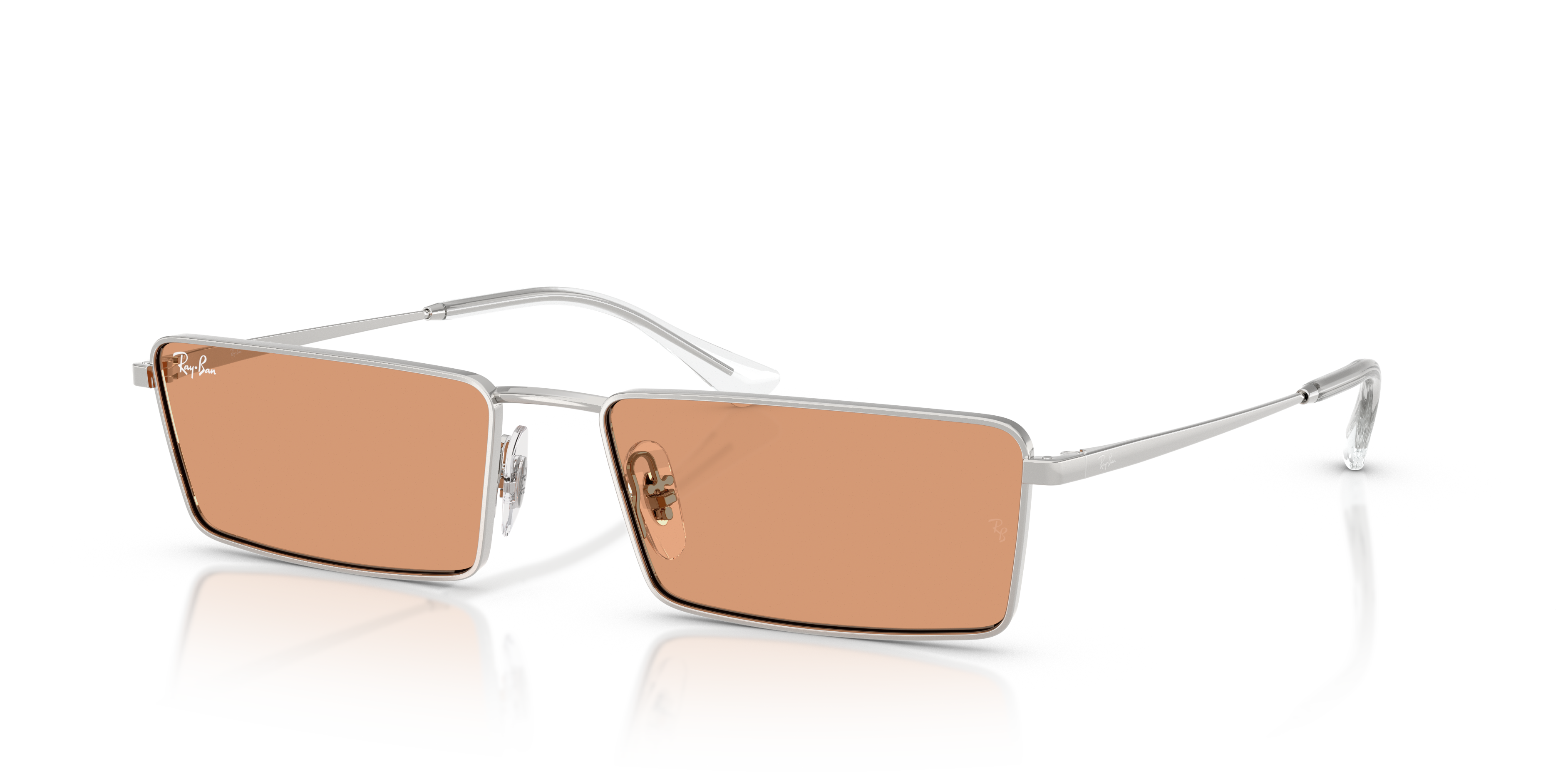 Ray-Ban Emy XXL (59 - 17) with Orange lenses and Silver frame