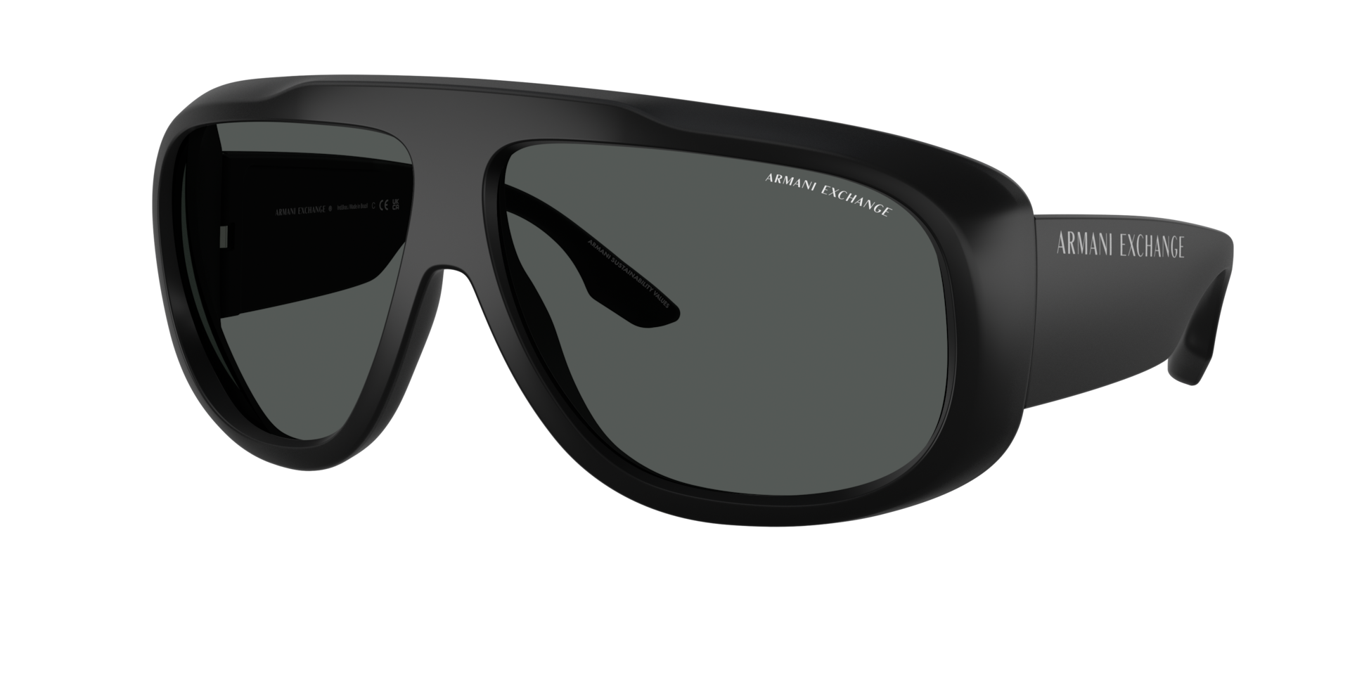 Armani Exchange Homme Sunglass AX4143SU - Couleur du Monture Noir mat Couleur de Lentille Gris fonc 47 €