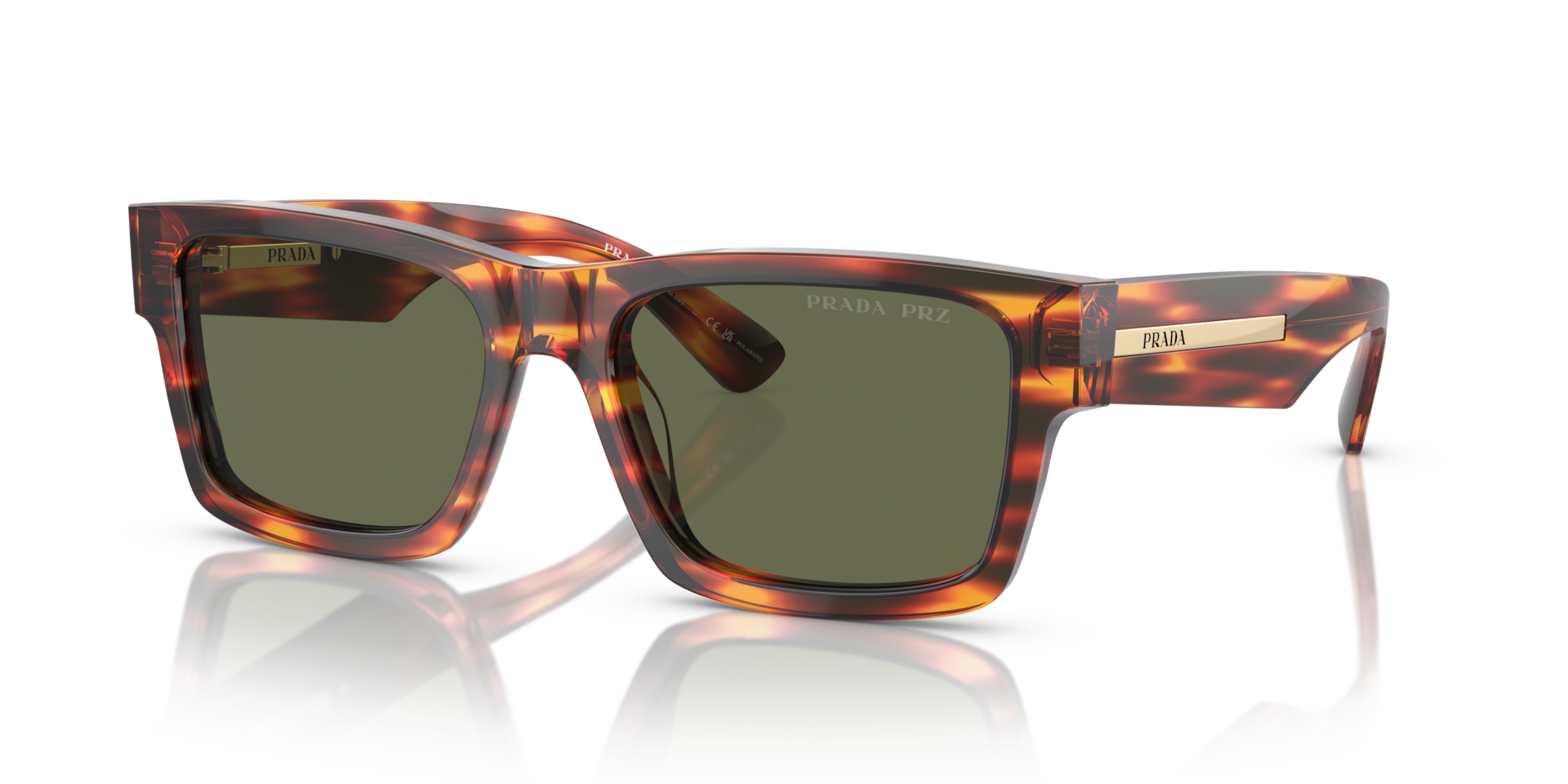 Prada PR 25ZS M (53 - 18) with Green lenses and Red frame