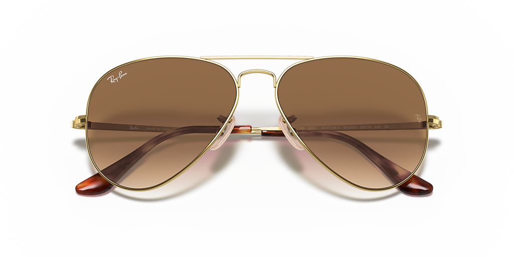 Ray-Ban Aviator Metal II L (58 - 14) with Brown lenses and Gold