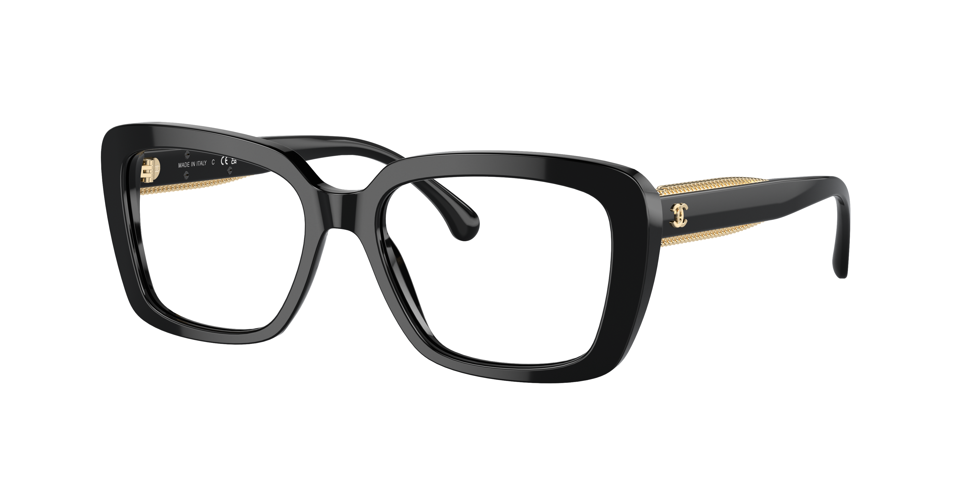 Chanel Woman Sunglass Square Eyeglasses CH3461A -  Frame color: Black, Lens color: Demo Lens