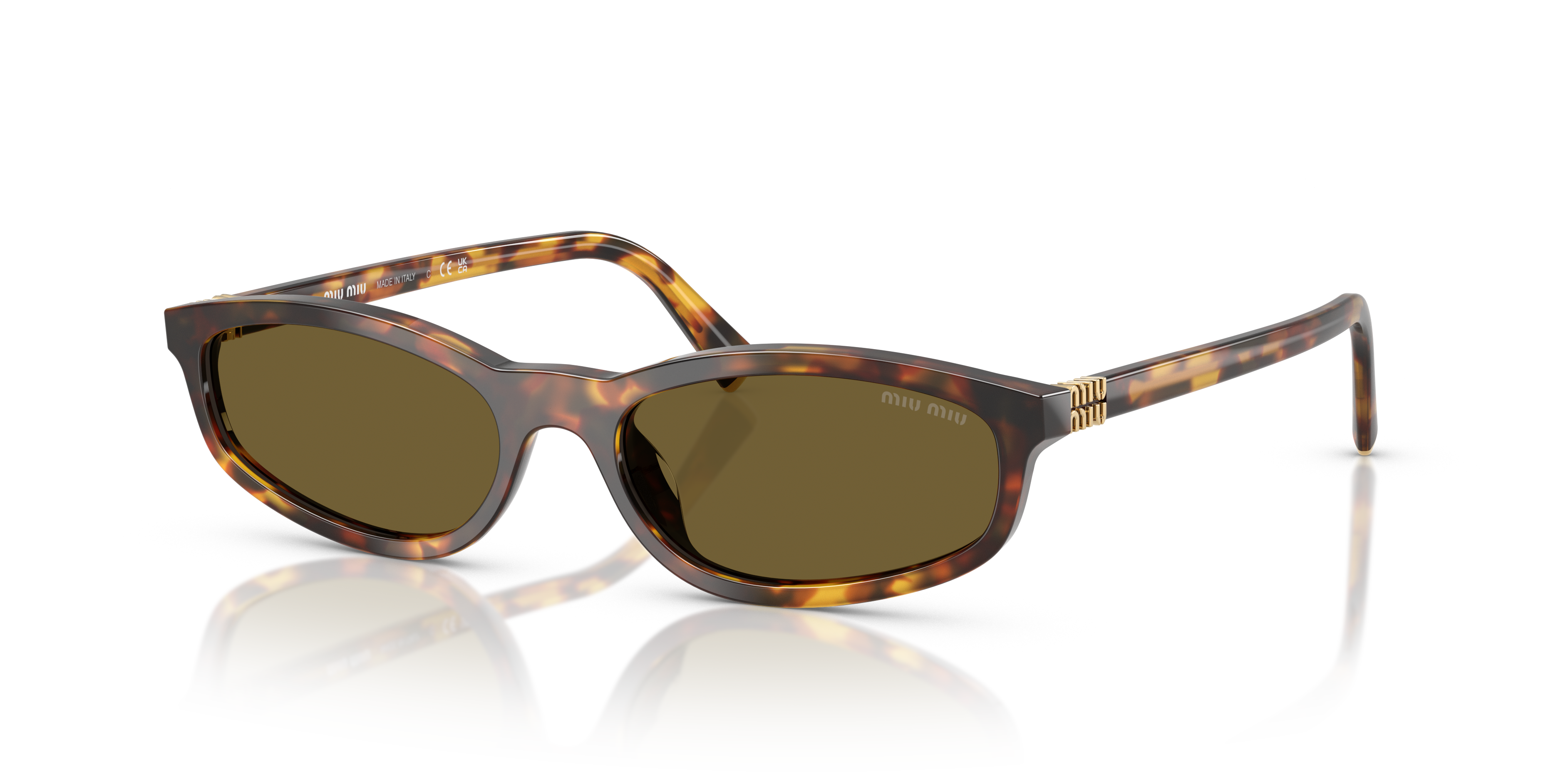 ミュウミュウ　miumiu OMU A06Sリガードサングラス　ブラウンベッコウ Miu Miu MU A06S S (54 - 17) with Brown lenses and Tortoise frame