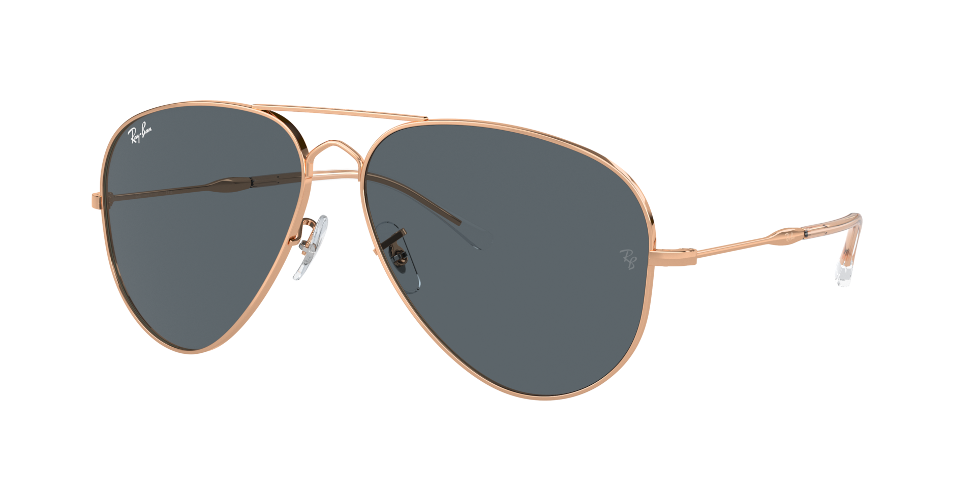 Ray-Ban Unisex Sunglass Old Aviator -  Frame color: Rose Gold, Lens color: Blue