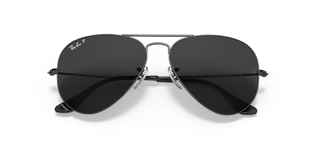 Ray-Ban Aviator Total Black XL (58 - 14) with Black lenses and