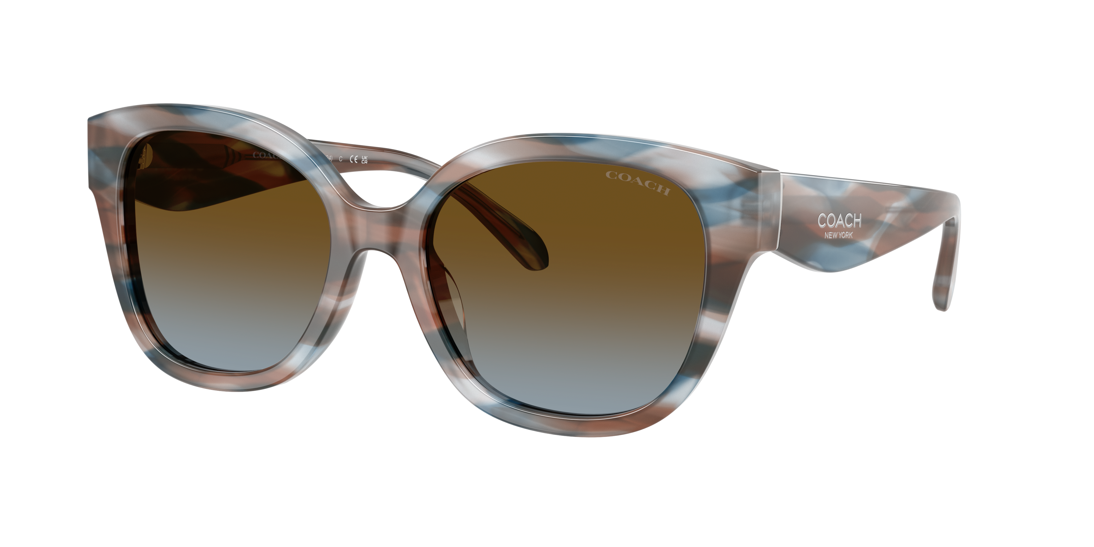 Coach Woman Sunglass CBY94 -  Frame color: Striated Maple/Blueberry, Lens color: Brown Blue Gradient