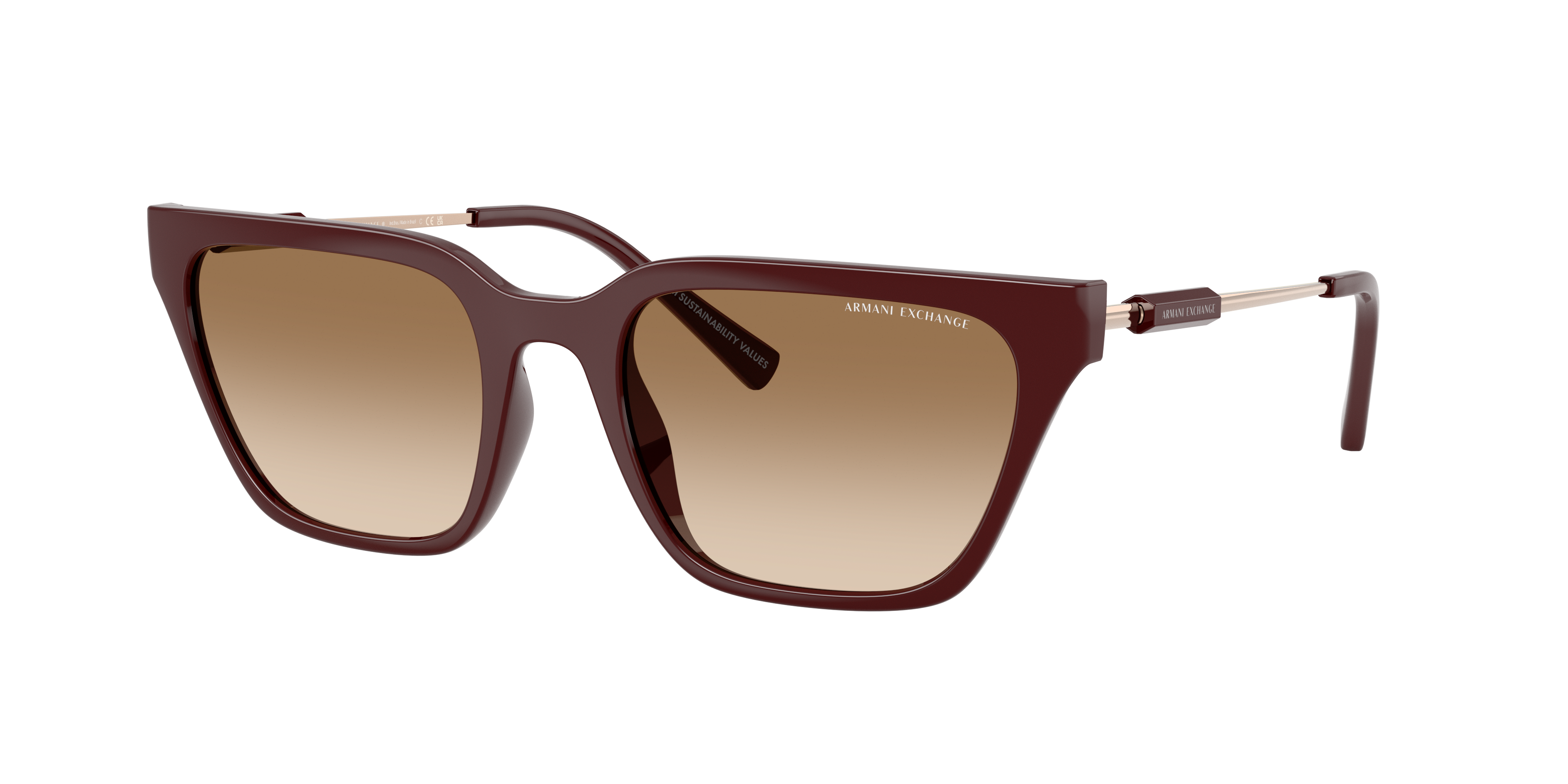 Armani Exchange Woman Sunglass AX4158S -  Frame color: Shiny Bordeaux, Lens color: Gradient Brown