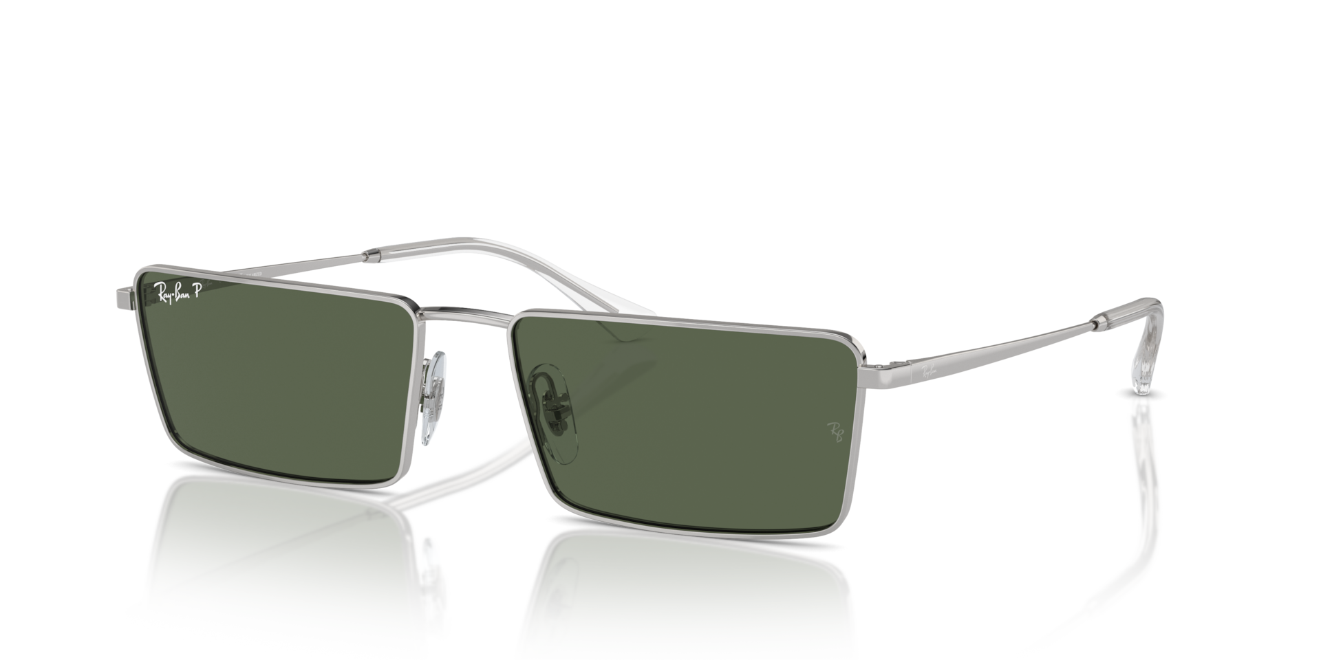 Ray-Ban Emy Bio-Based XXL (59 - 17) with Green lenses and Silver