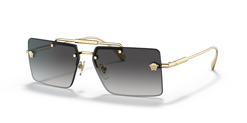 Versace VE2245 L (60 - 13) with Grey lenses and Gold frame