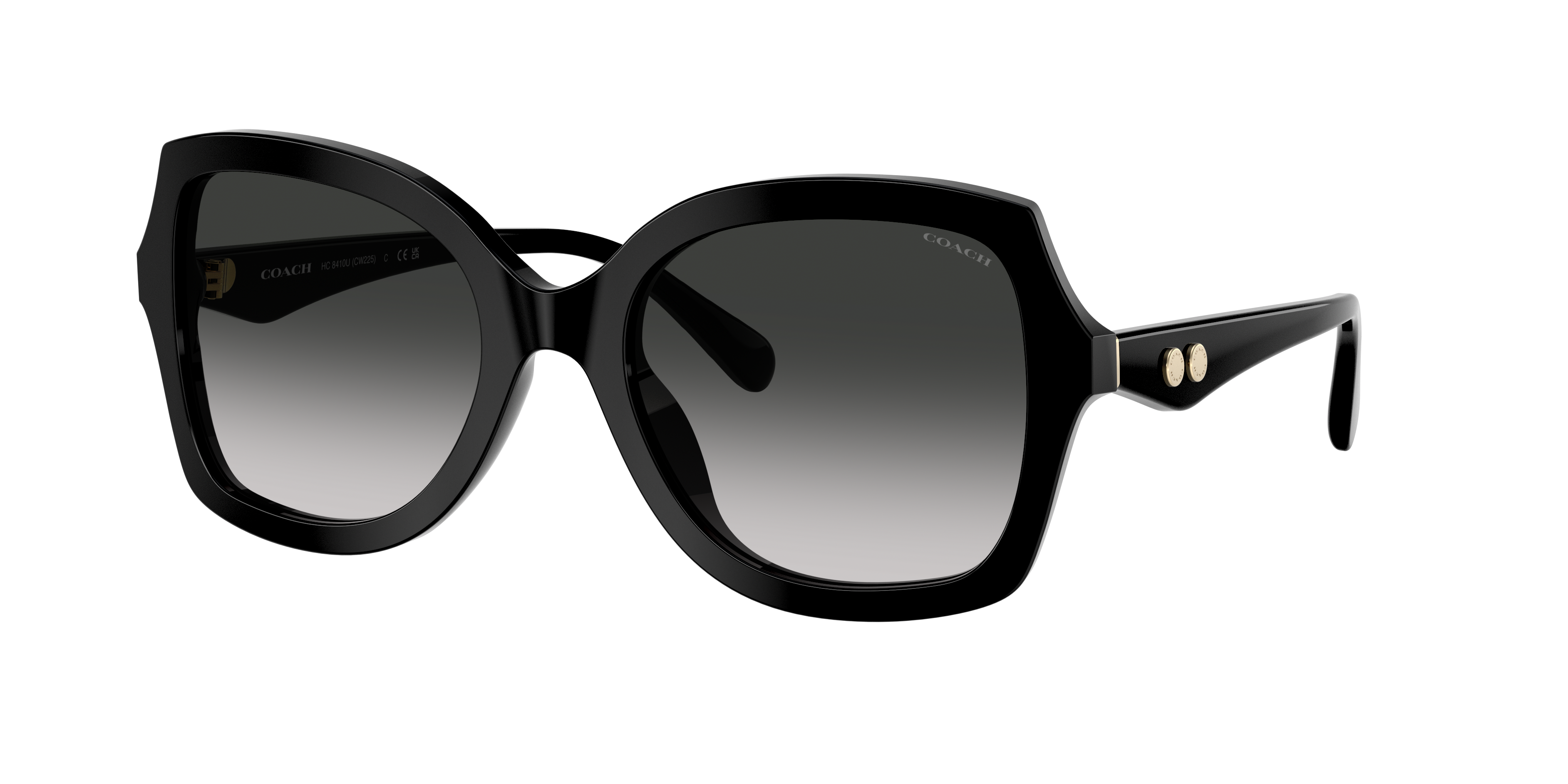 Coach Woman Sunglass CW225 -  Frame color: Black, Lens color: Grey Gradient