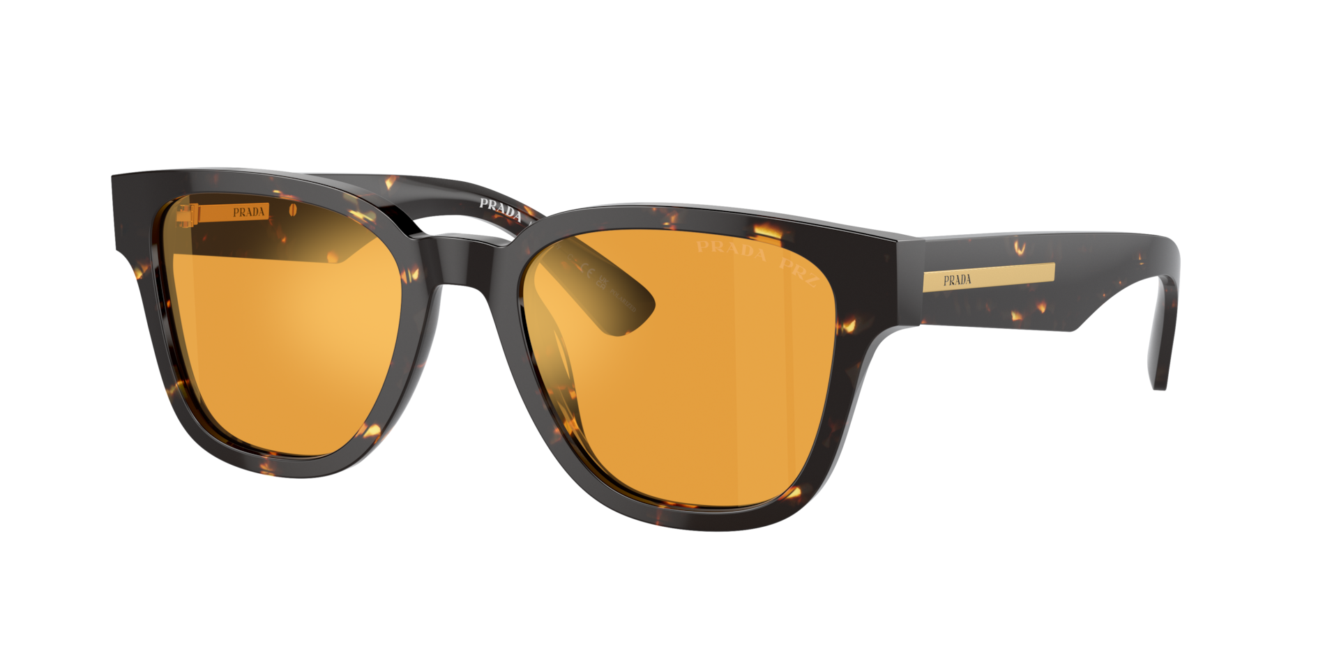 Prada Man Sunglass PR A04S -  Frame color: Havana Black/Yellow, Lens color: Yellow Polarized