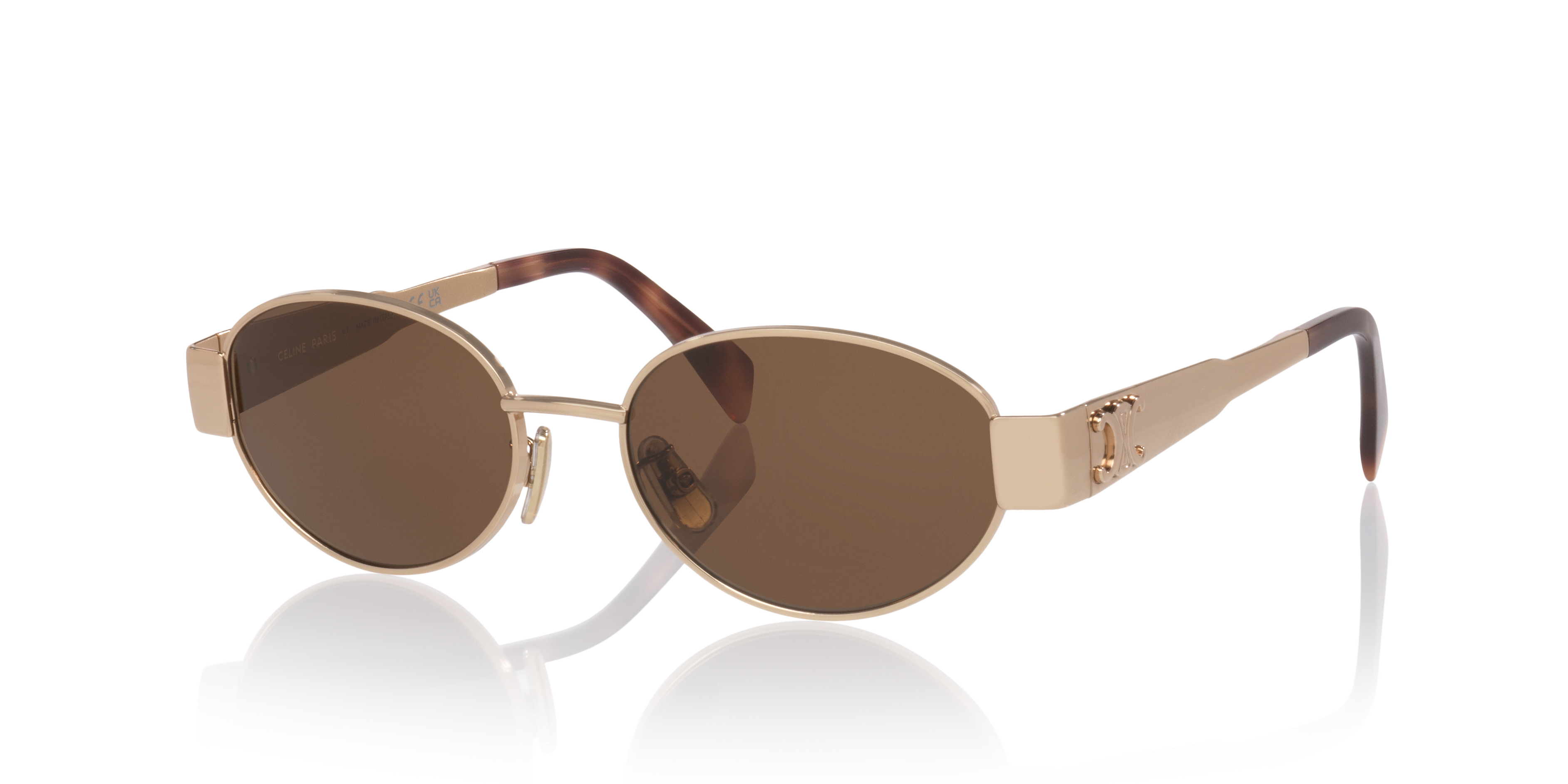 Celine Triomphe Metal CL40235U S (54 - 18) with Brown lenses and