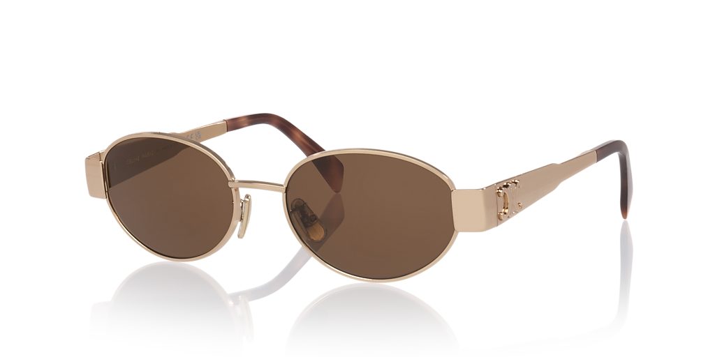 Celine Triomphe Metal CL40235U S (54 - 18) with Brown lenses and